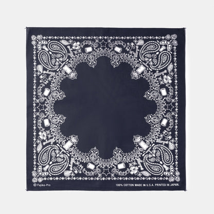 ひみつ道具 ペイズリーバンダナ　NAVY