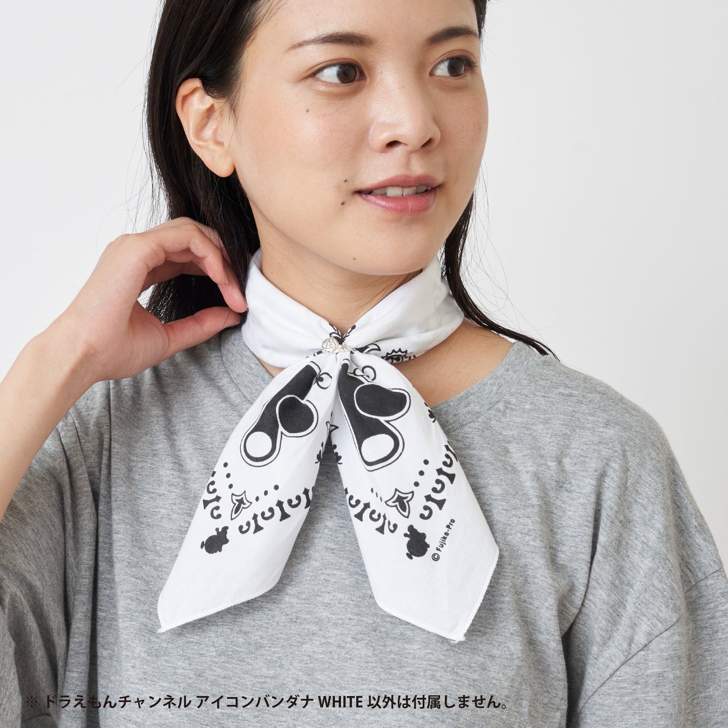 ドラえもんチャンネルアイコンバンダナ　WHITE