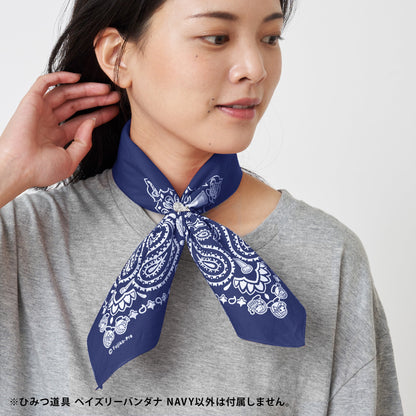 ひみつ道具 ペイズリーバンダナ　NAVY