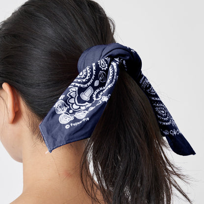 ひみつ道具 ペイズリーバンダナ　NAVY