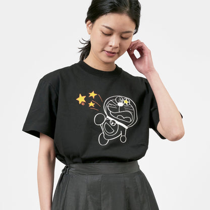 ドラえもん　フロントプリントTシャツ　BLACK