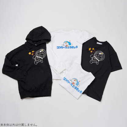 ドラえもん　フロントプリントTシャツ　BLACK