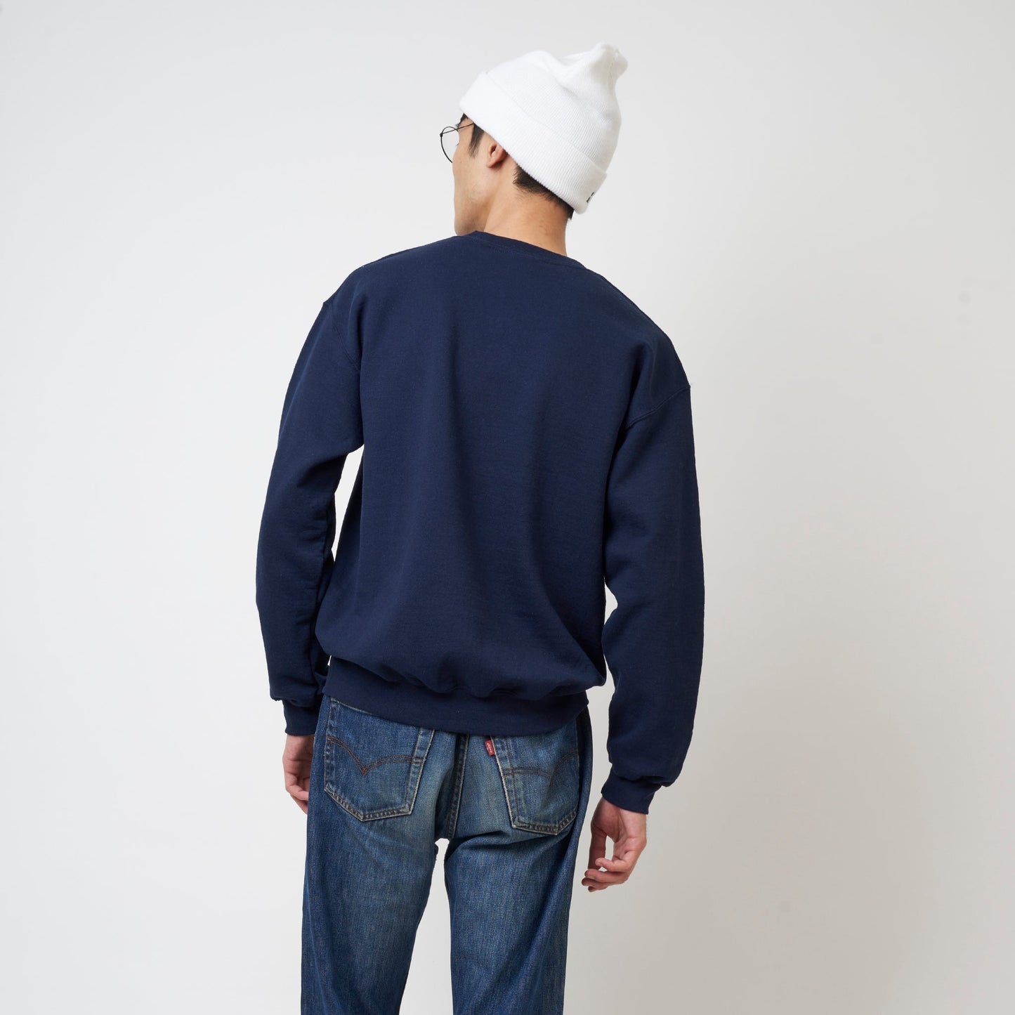 ヴィンテージ加工デザインスウェット（タイムマシン）NAVY